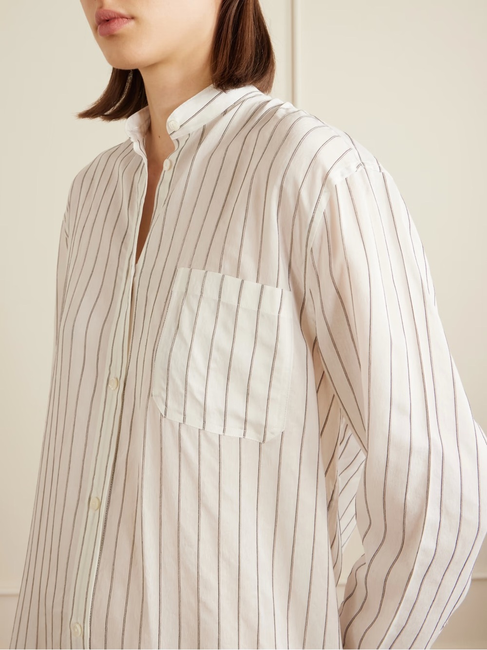 Banana republic Striped linen blend Button-Up Shirt M